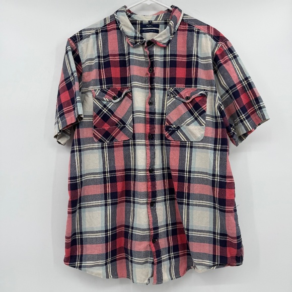 Lrg Other - Lifted Research Group LRG Shirt Men 2XL Plaid Short Sleeve Button Up Cotton